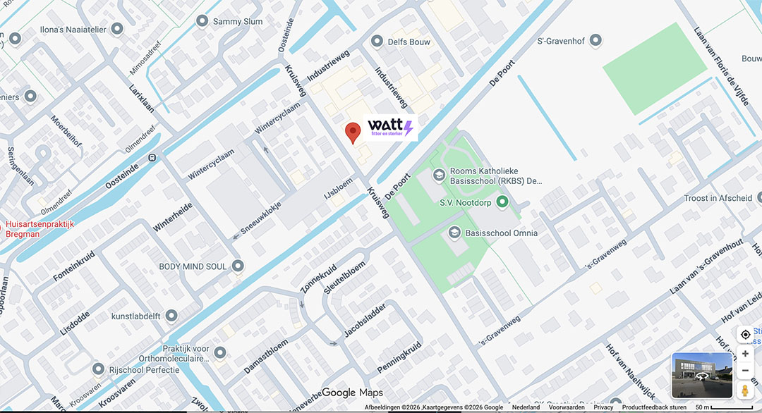 Google Map Kruisweg 9c Nootdorp WATT fitter en sterker
