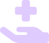 Icon hand die een medisch kruis vasthoudt